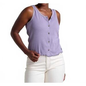 NEW TOAD&CO foothill pointelle button tank top in aster